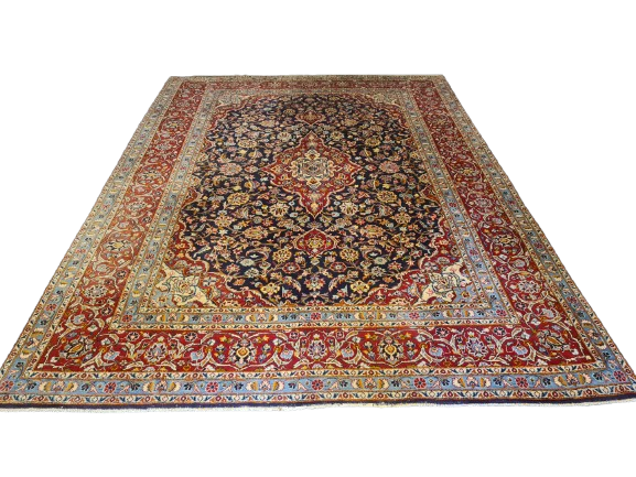 Perserteppich Orientteppich Handgeknüpfter Teppich Keshan Palast Teppich 371x279cm