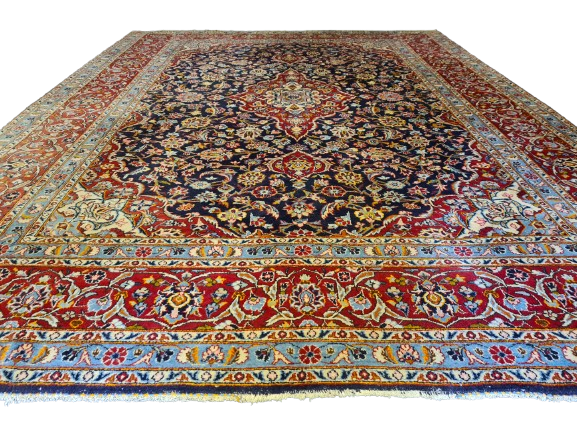 Perserteppich Orientteppich Handgeknüpfter Teppich Keshan Palast Teppich 371x279cm