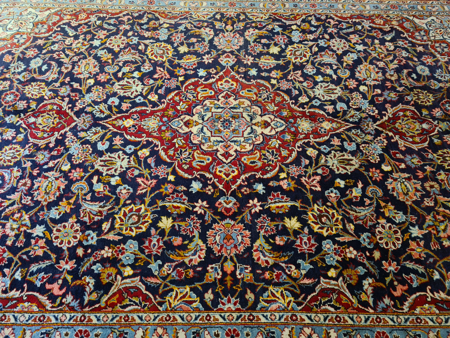 Perserteppich Orientteppich Handgeknüpfter Teppich Keshan Palast Teppich 371x279cm