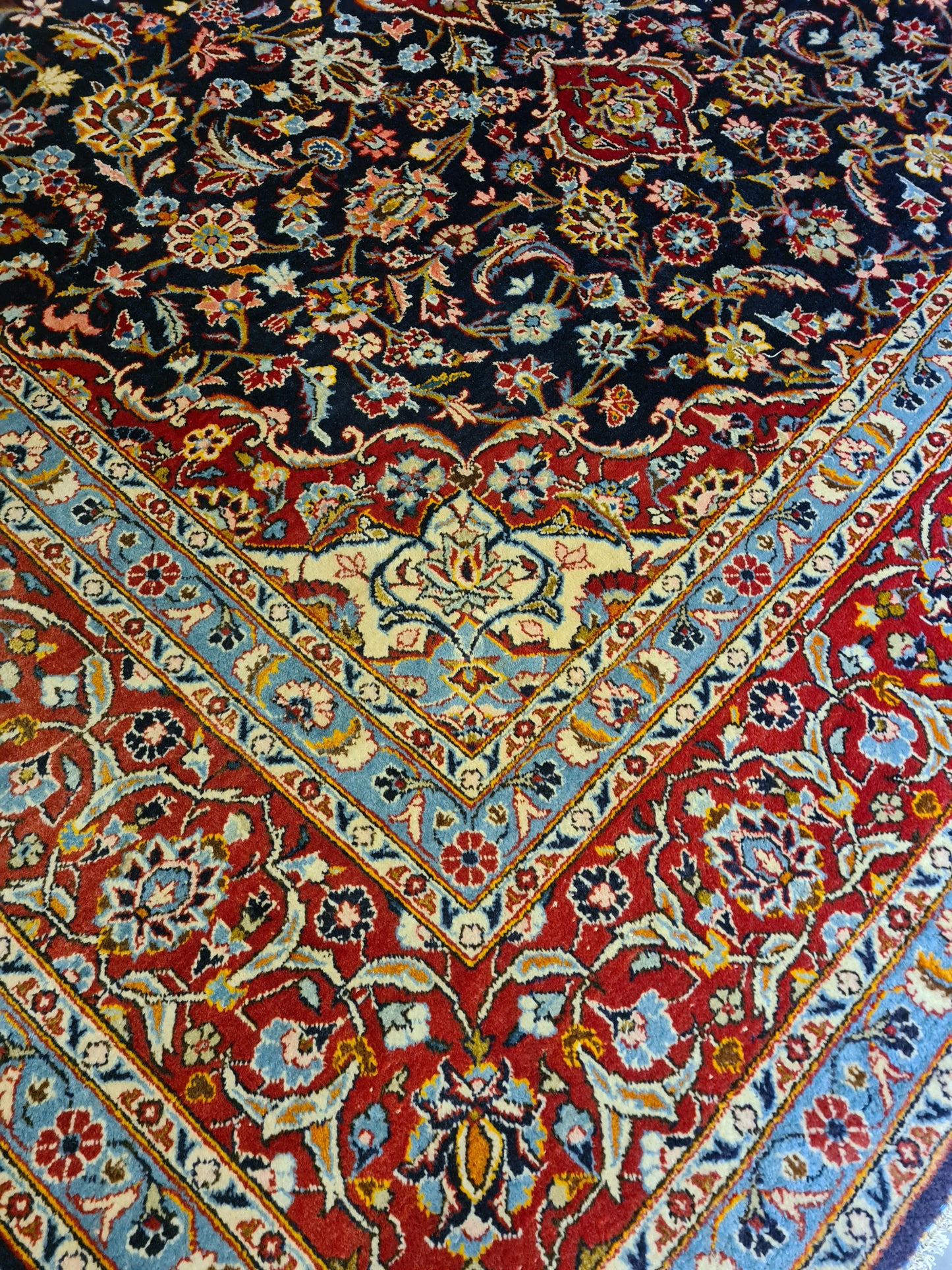 Perserteppich Orientteppich Handgeknüpfter Teppich Keshan Palast Teppich 371x279cm