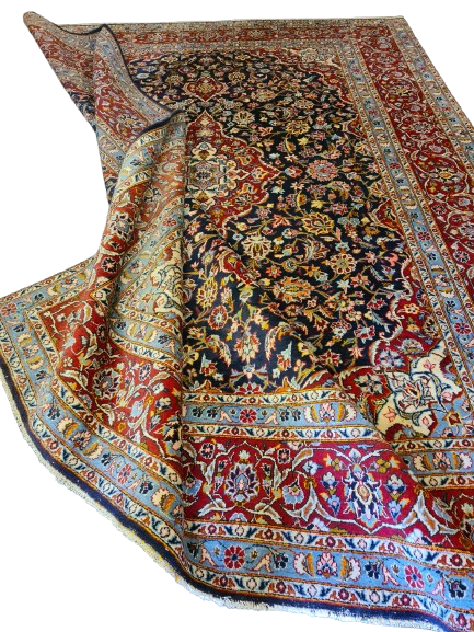 Perserteppich Orientteppich Handgeknüpfter Teppich Keshan Palast Teppich 371x279cm