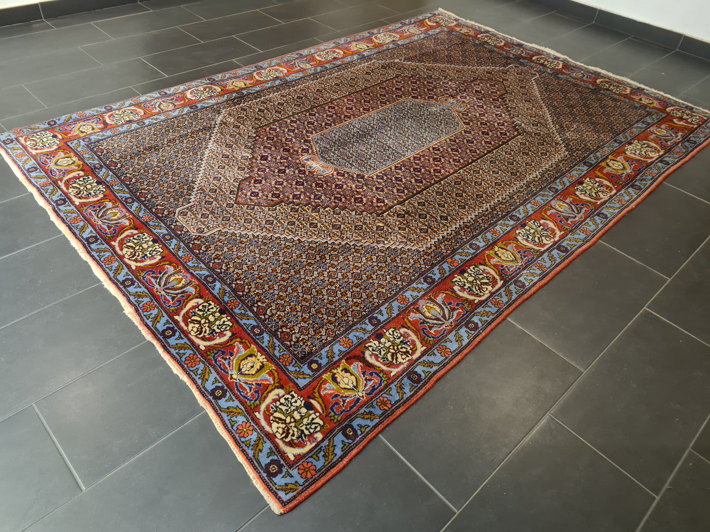 Perserteppich Orientteppich Handgeknüpfter Teppich Senneh Bidjar fein 300x200cm