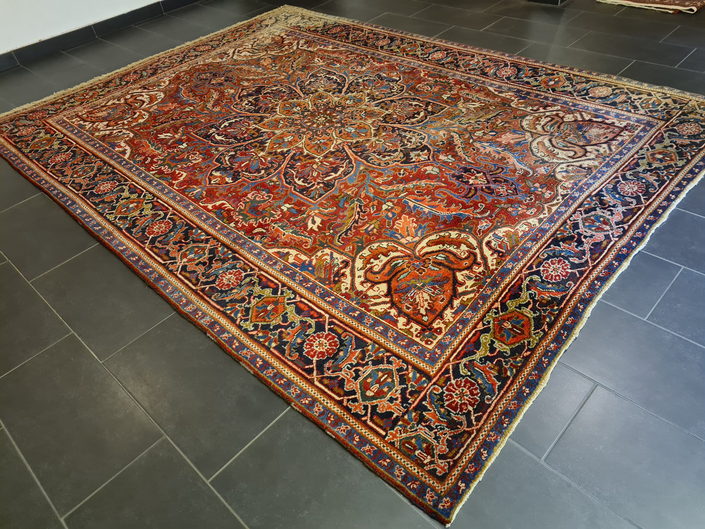 Perserteppich Orientteppich Handgeknüpfter Teppich Antiker Heris Palast Teppich 335x245cm