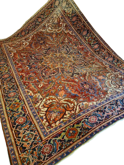 Perserteppich Orientteppich Handgeknüpfter Teppich Antiker Heris Palast Teppich 335x245cm