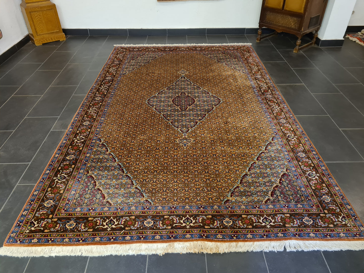 Perserteppich Orientteppich Handgeknüpfter Teppich Täbris Palastteppich 303x198cm