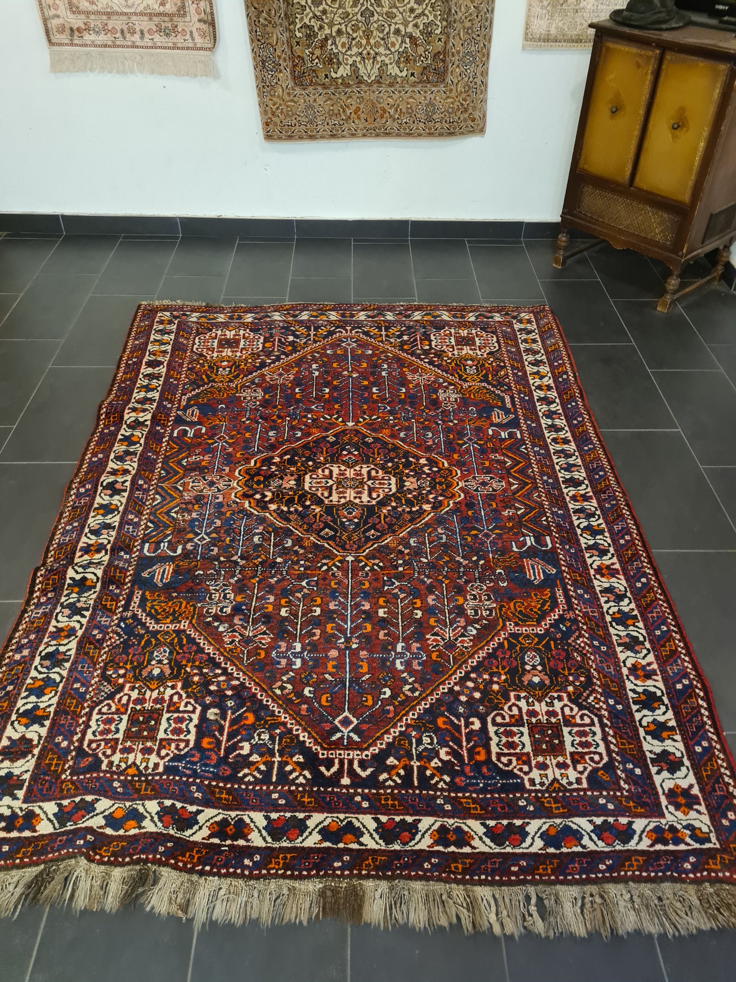 Perserteppich Orientteppich Handgeknüpfter Teppich Ghashghai Shiraz Sammlerstück 250x185cm