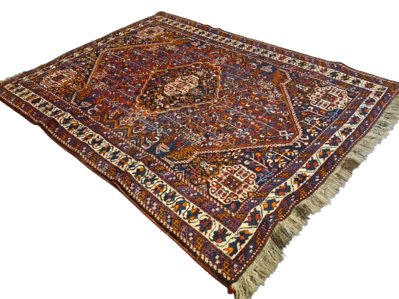 Perserteppich Orientteppich Handgeknüpfter Teppich Ghashghai Shiraz Sammlerstück 250x185cm