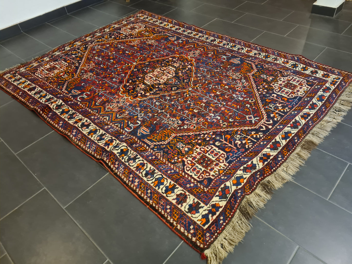 Perserteppich Orientteppich Handgeknüpfter Teppich Ghashghai Shiraz Sammlerstück 250x185cm