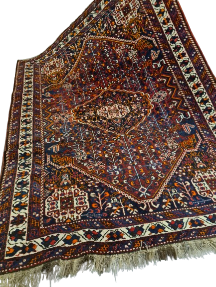 Perserteppich Orientteppich Handgeknüpfter Teppich Ghashghai Shiraz Sammlerstück 250x185cm