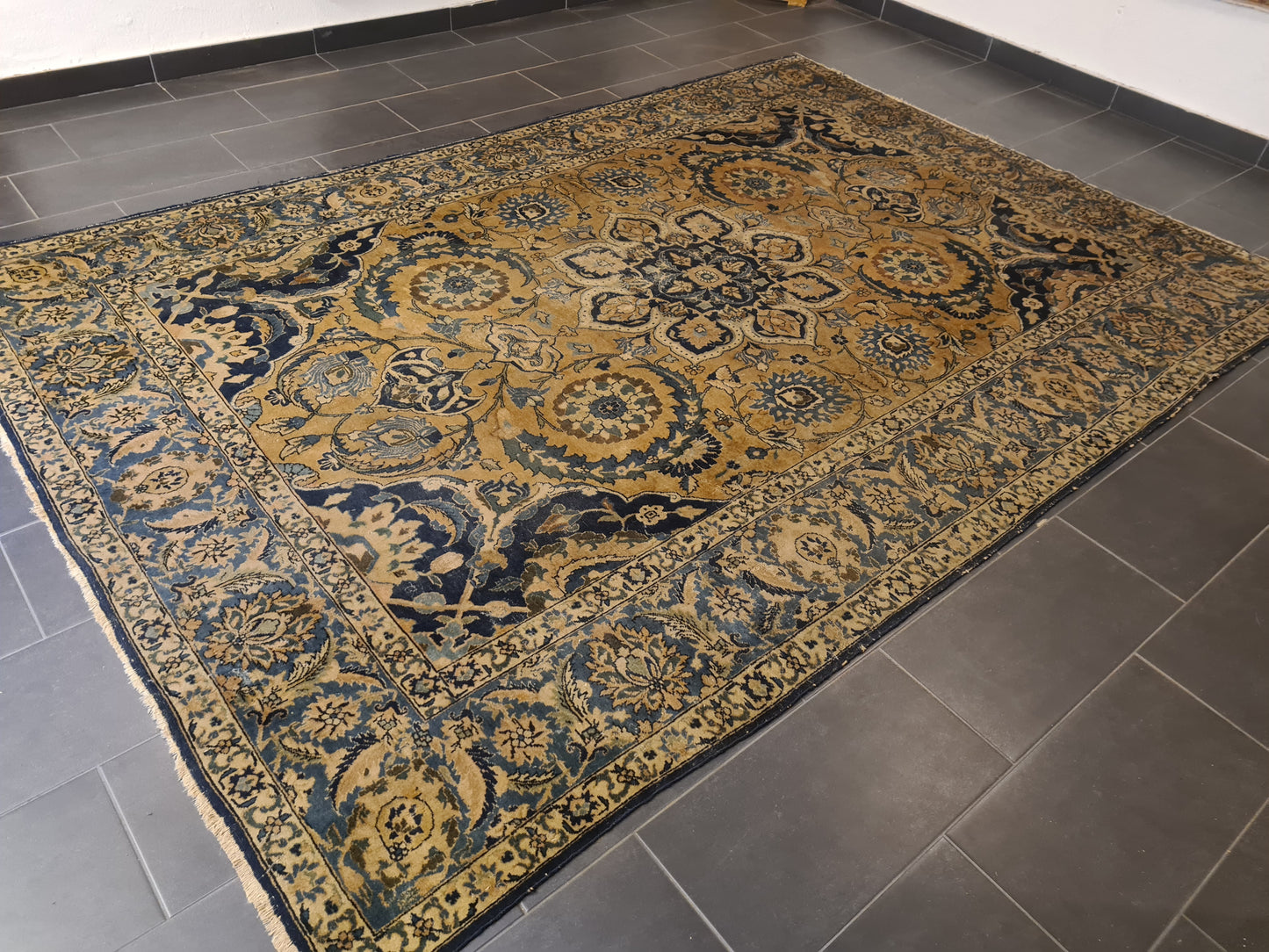 Perserteppich Orientteppich Täbris Jugednstil Palast Teppich handgeknüpft Sammlerstück 330x227cm