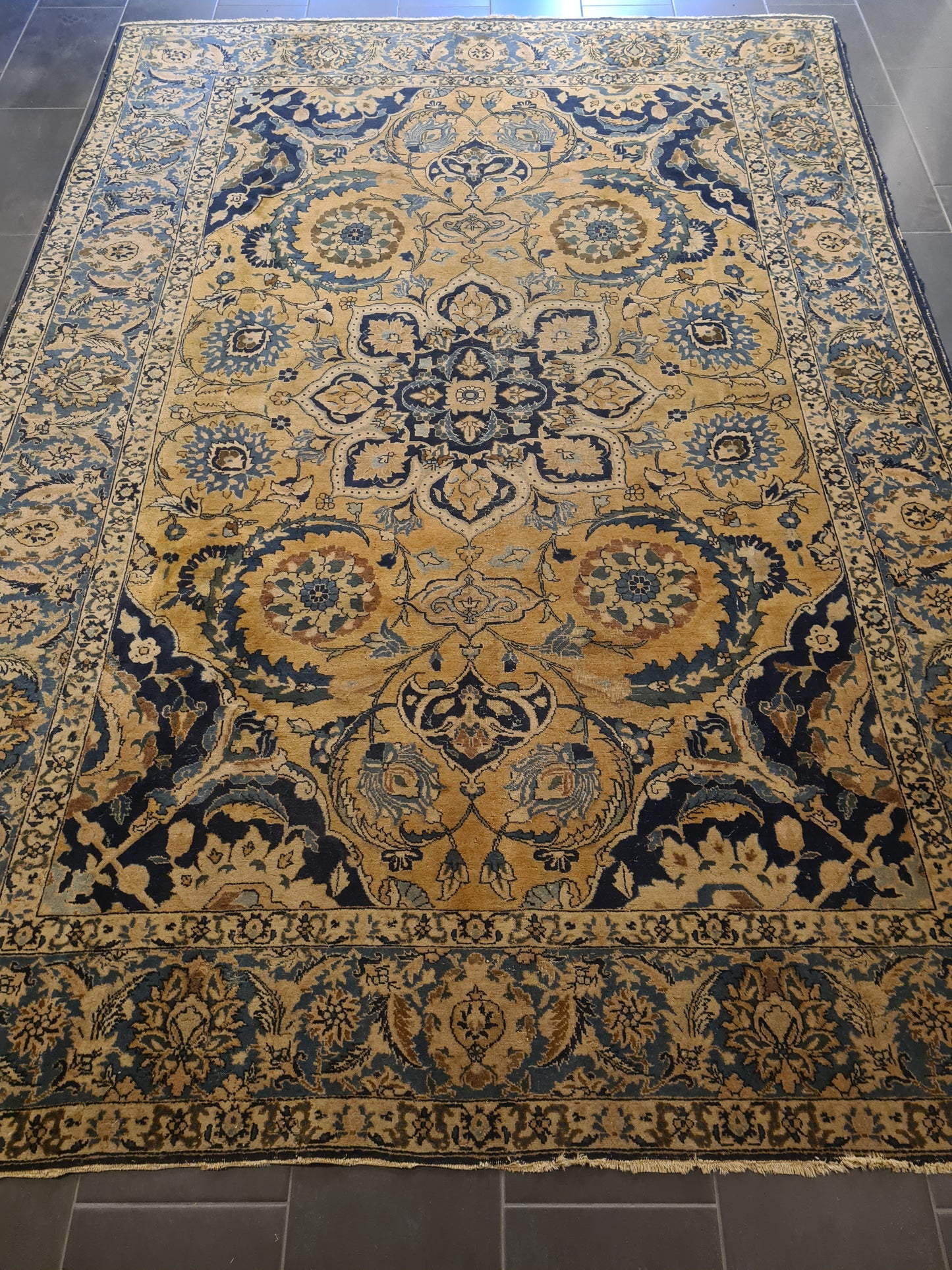 Perserteppich Orientteppich Täbris Jugednstil Palast Teppich handgeknüpft Sammlerstück 330x227cm