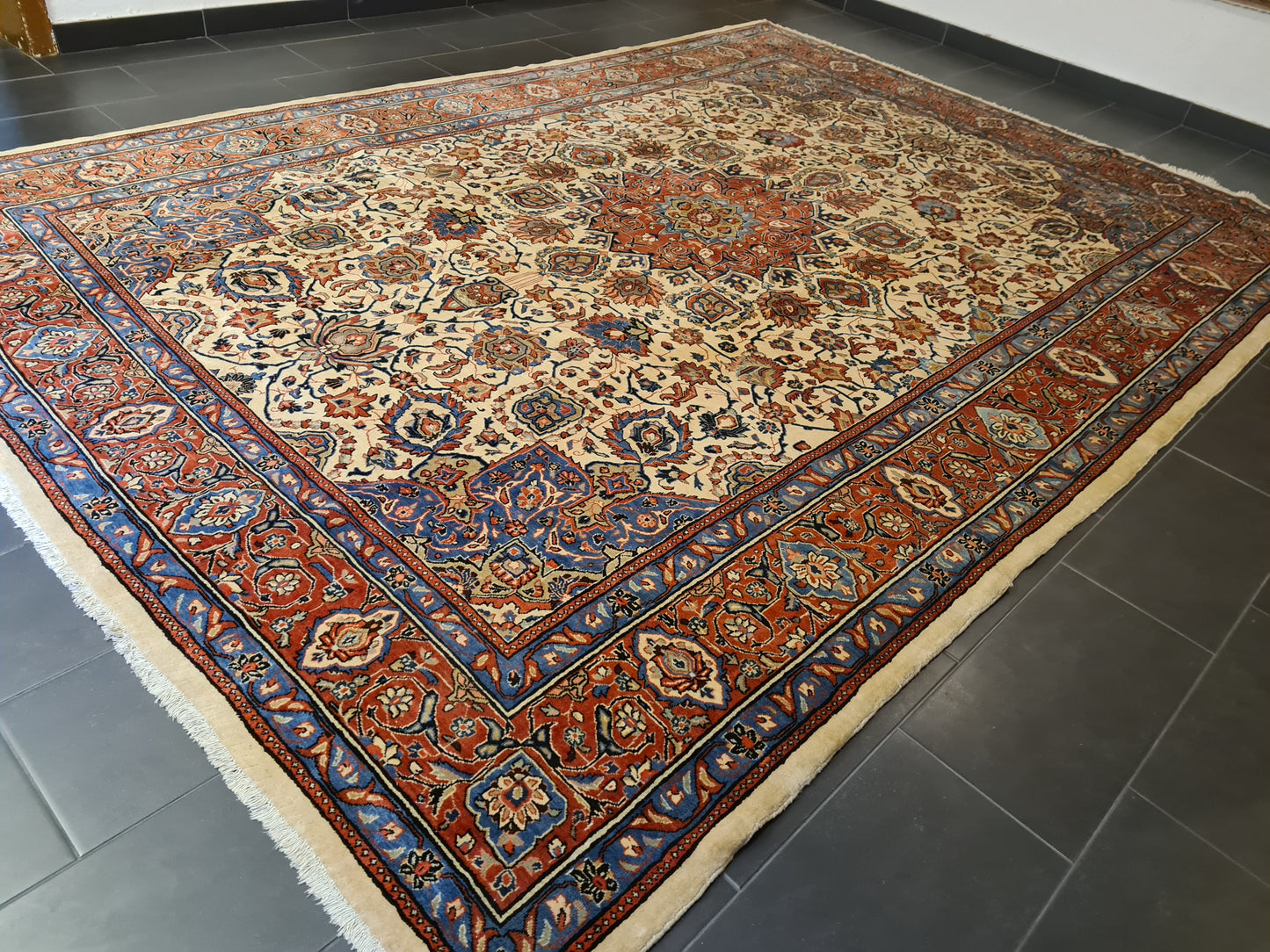 Perserteppich Orientteppich Handgeknüpfter Sarough Palast Teppich Royal 386x272cm