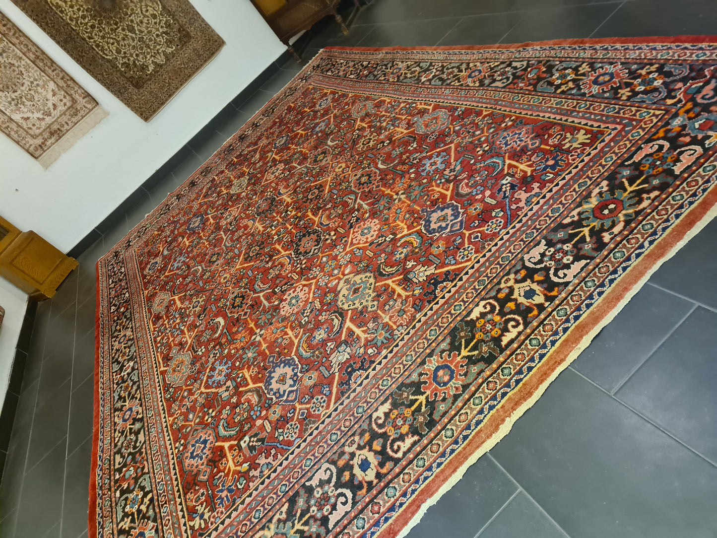 Perserteppich Orientteppich Antiker Teppich Sarough Mahal Palastteppich 410x281cm