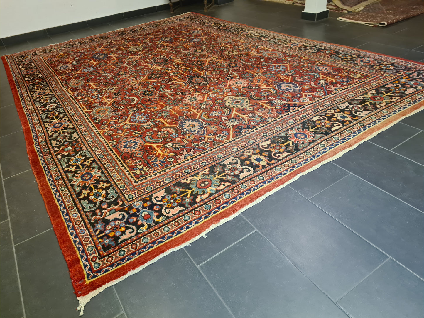 Perserteppich Orientteppich Antiker Teppich Sarough Mahal Palastteppich 410x281cm