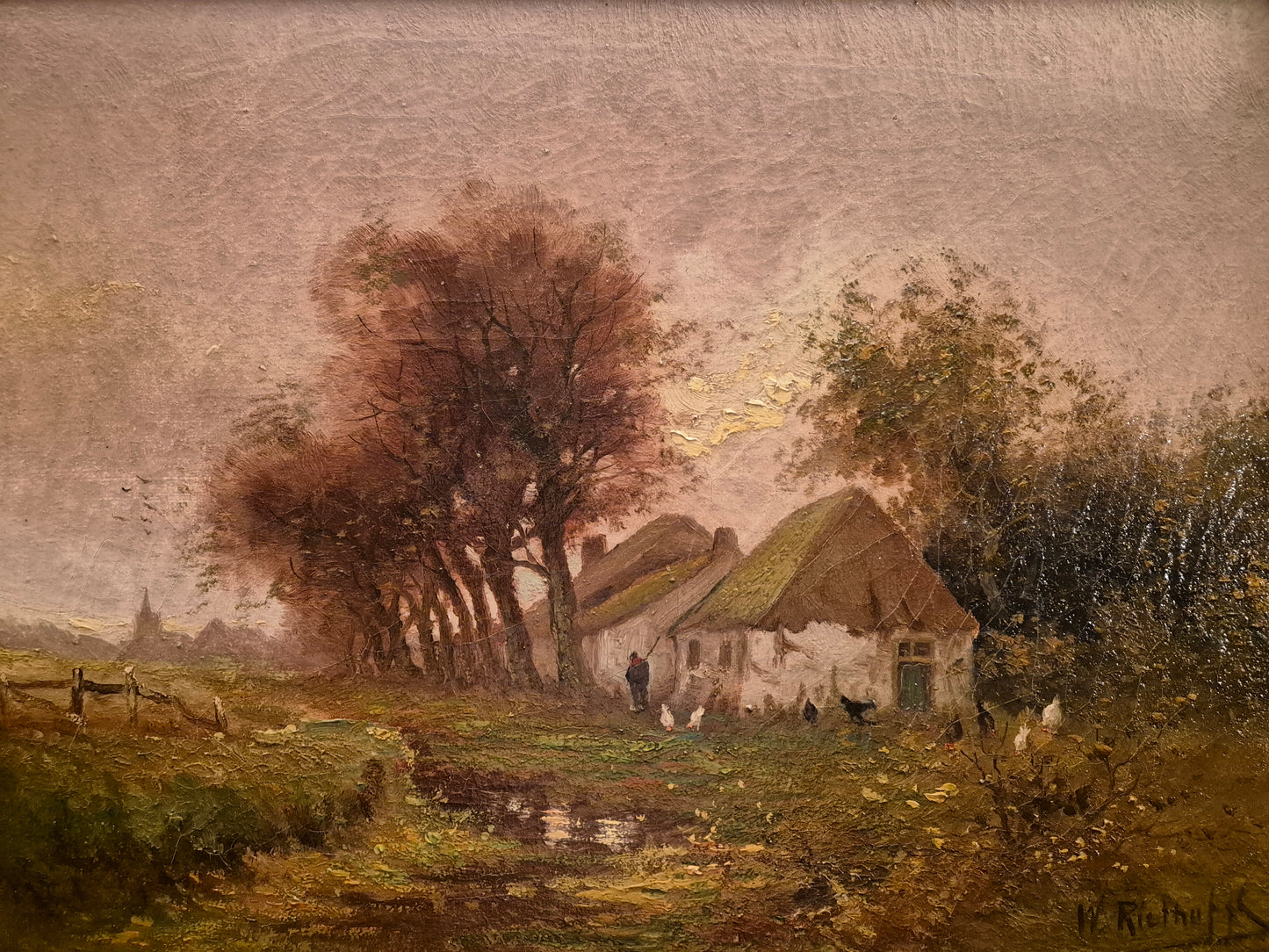 Europäische Schule 20. Jhrd. Ölgemälde Landschaft 62x50 cm