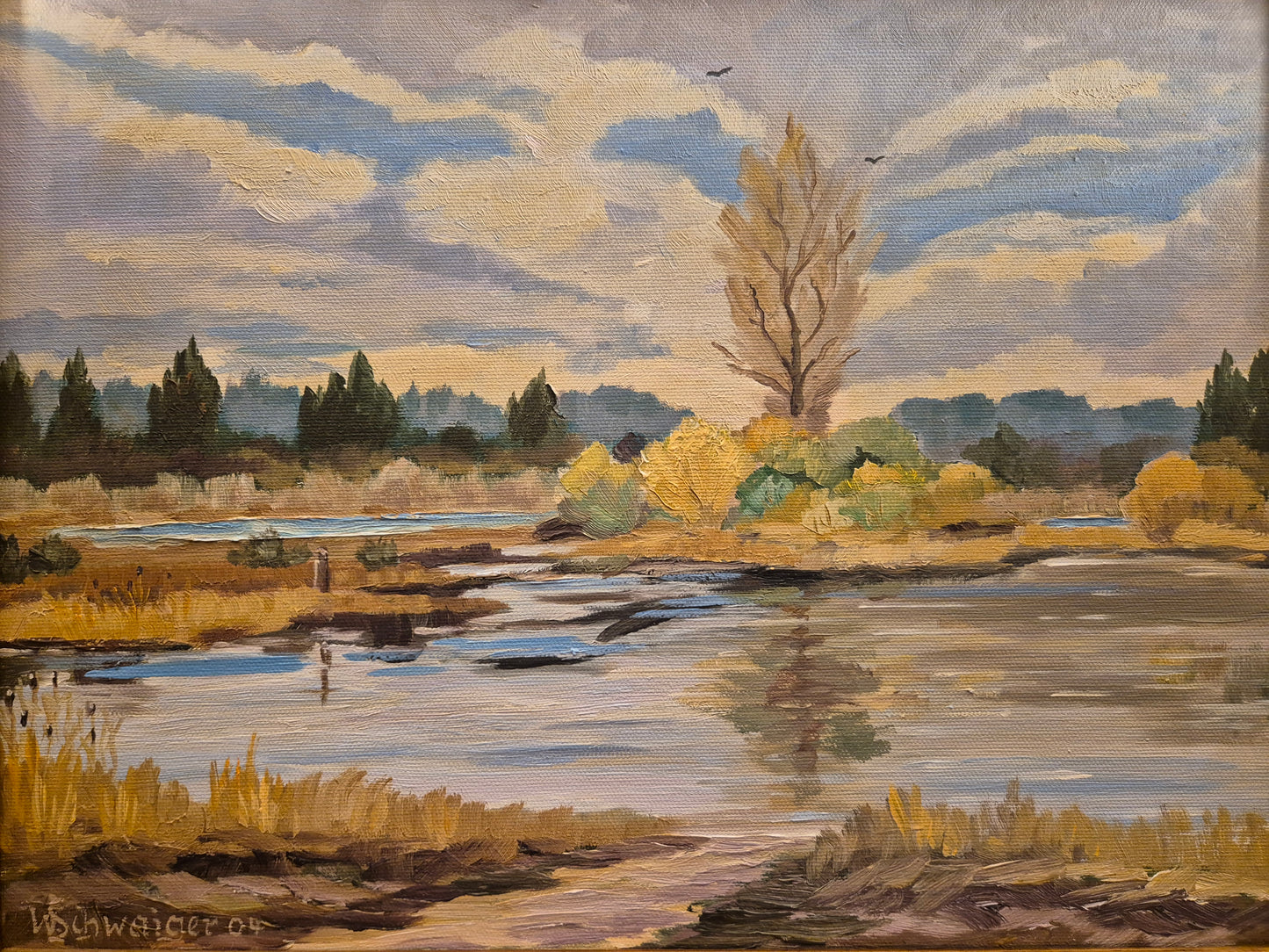 W. Schwaiger (1904) Ölgemälde Malerische Landschaft 39x49cm