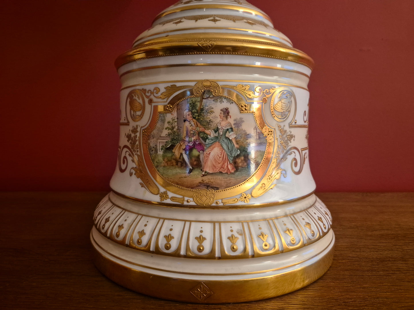 Ambrosius Lamm Dresden 1900 Jh. Große Handbemalte Henkelvase