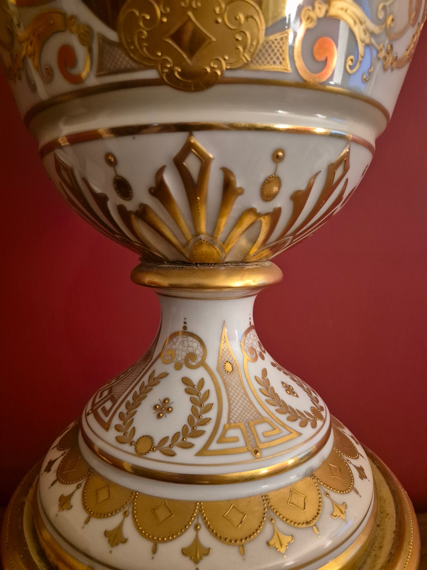 Ambrosius Lamm Dresden 1900 Jh. Große Handbemalte Henkelvase