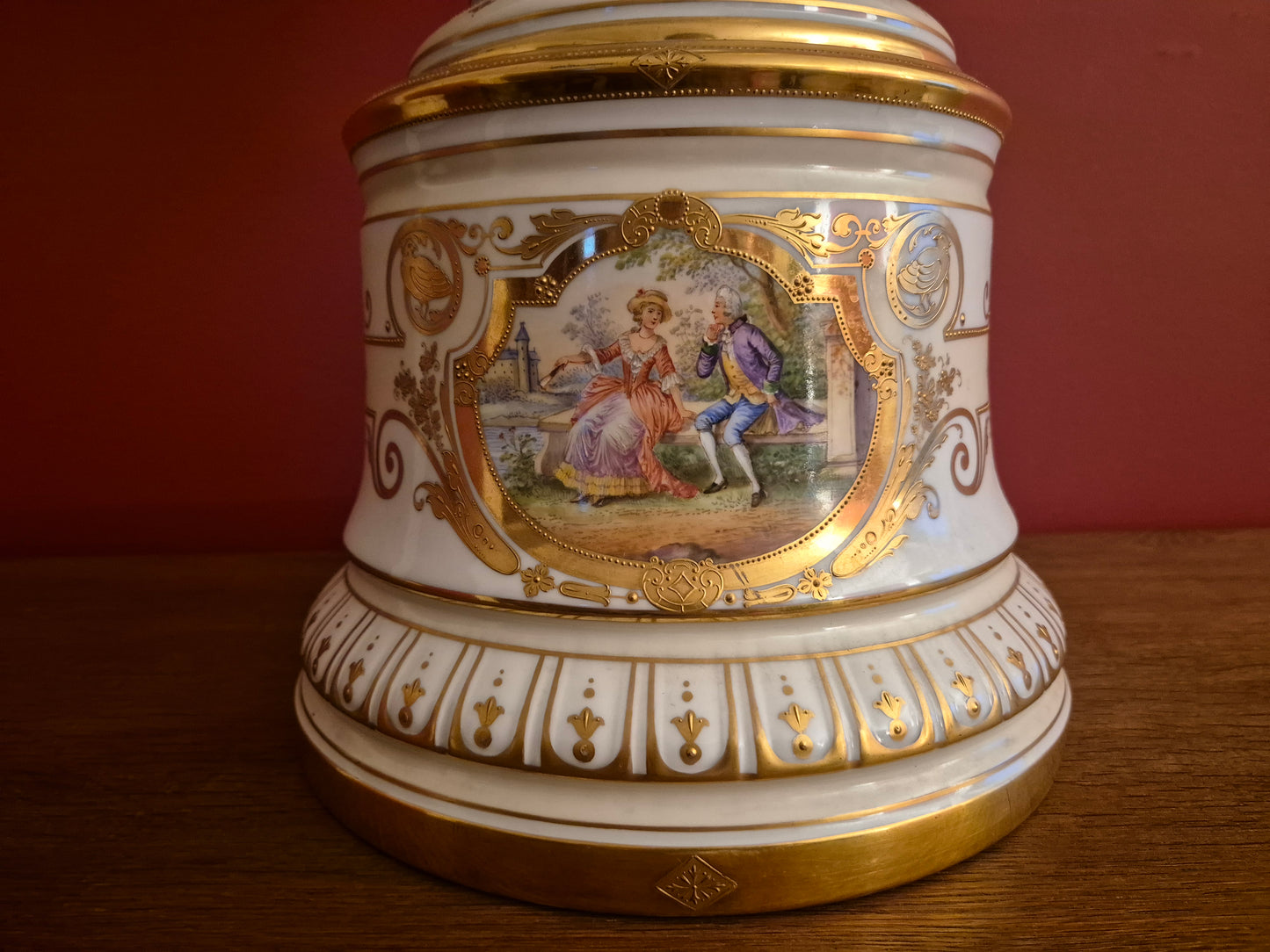 Ambrosius Lamm Dresden 1900 Jh. Große Handbemalte Henkelvase