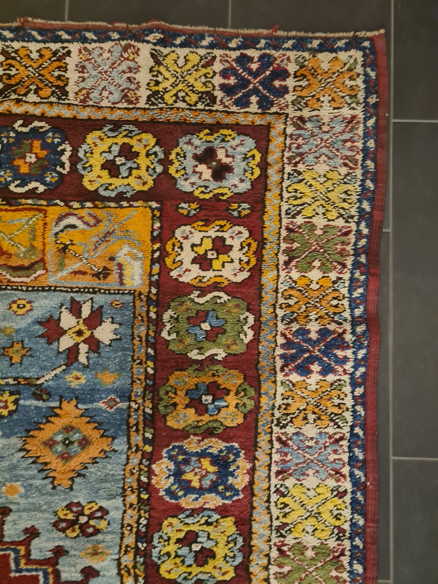 Orientteppich Antiker Handgeknüpfter Teppich Kasak old rug Sammlerstück 332x197cm