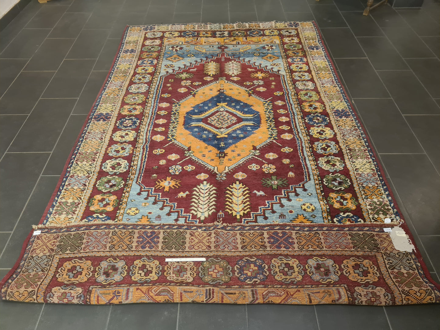 Orientteppich Antiker Handgeknüpfter Teppich Kasak old rug Sammlerstück 332x197cm