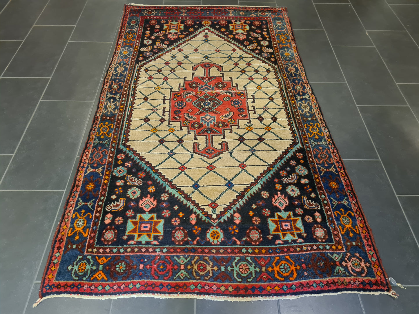 Perserteppich Orientteppich Handgeknüpfter Teppich Senneh antik 220x130cm