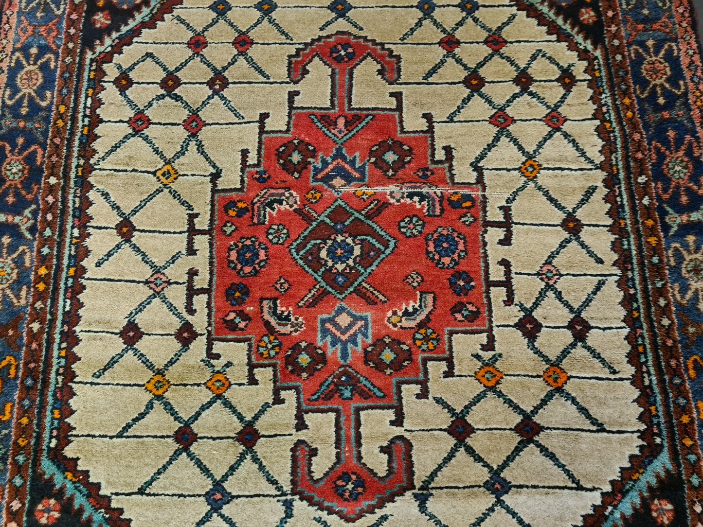 Perserteppich Orientteppich Handgeknüpfter Teppich Senneh antik 220x130cm