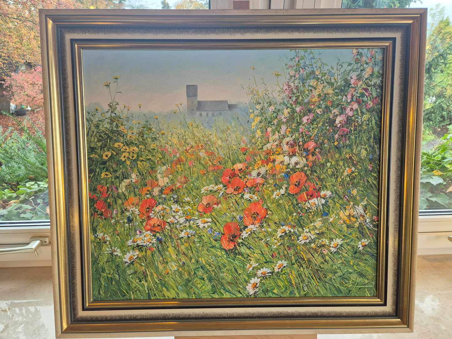 Detlef Rahn (geb. 1943) Ölgemälde Öl auf Leinwand Blumenwiese 74x84