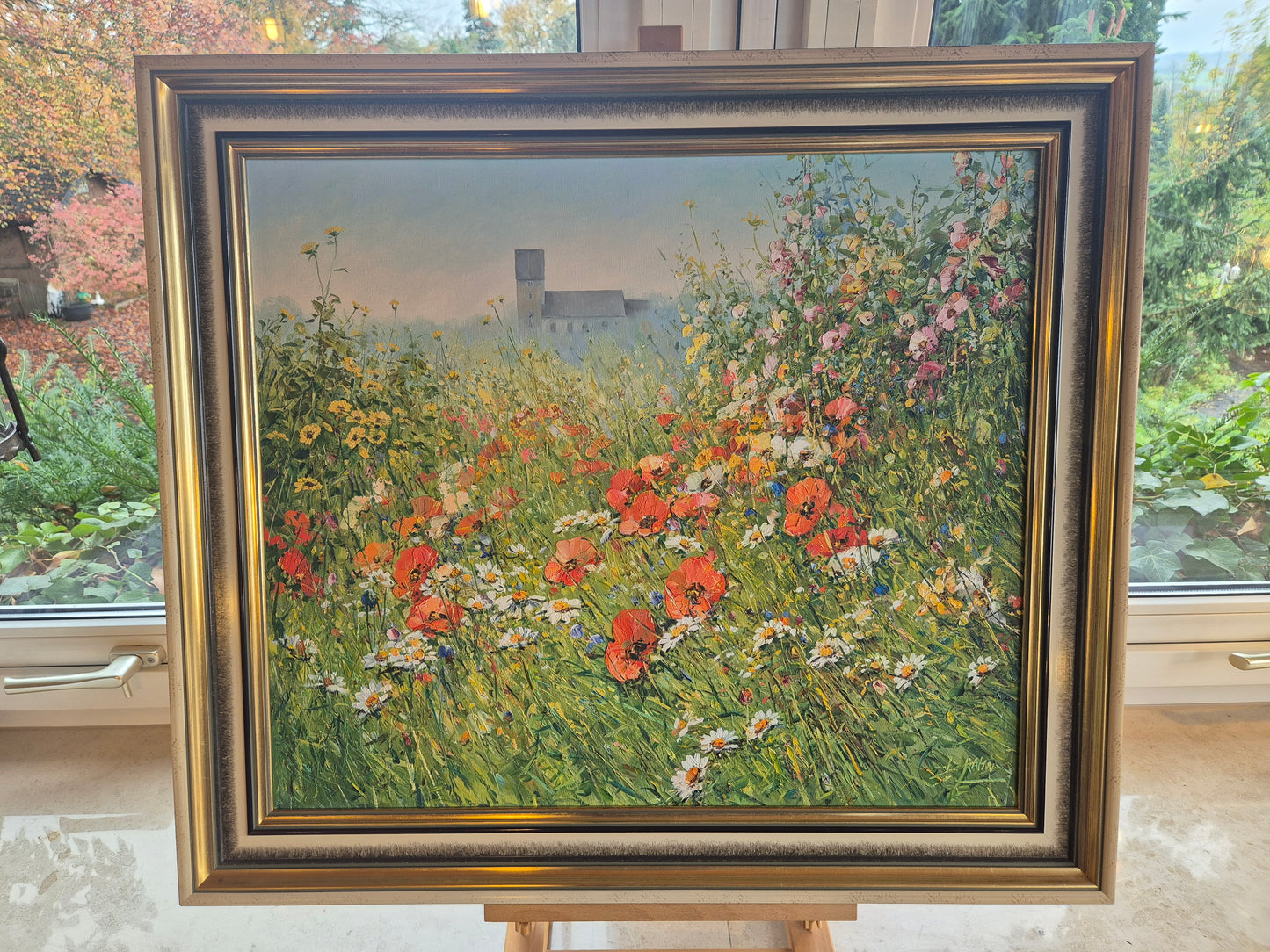 Detlef Rahn (geb. 1943) Ölgemälde Öl auf Leinwand Blumenwiese 74x84