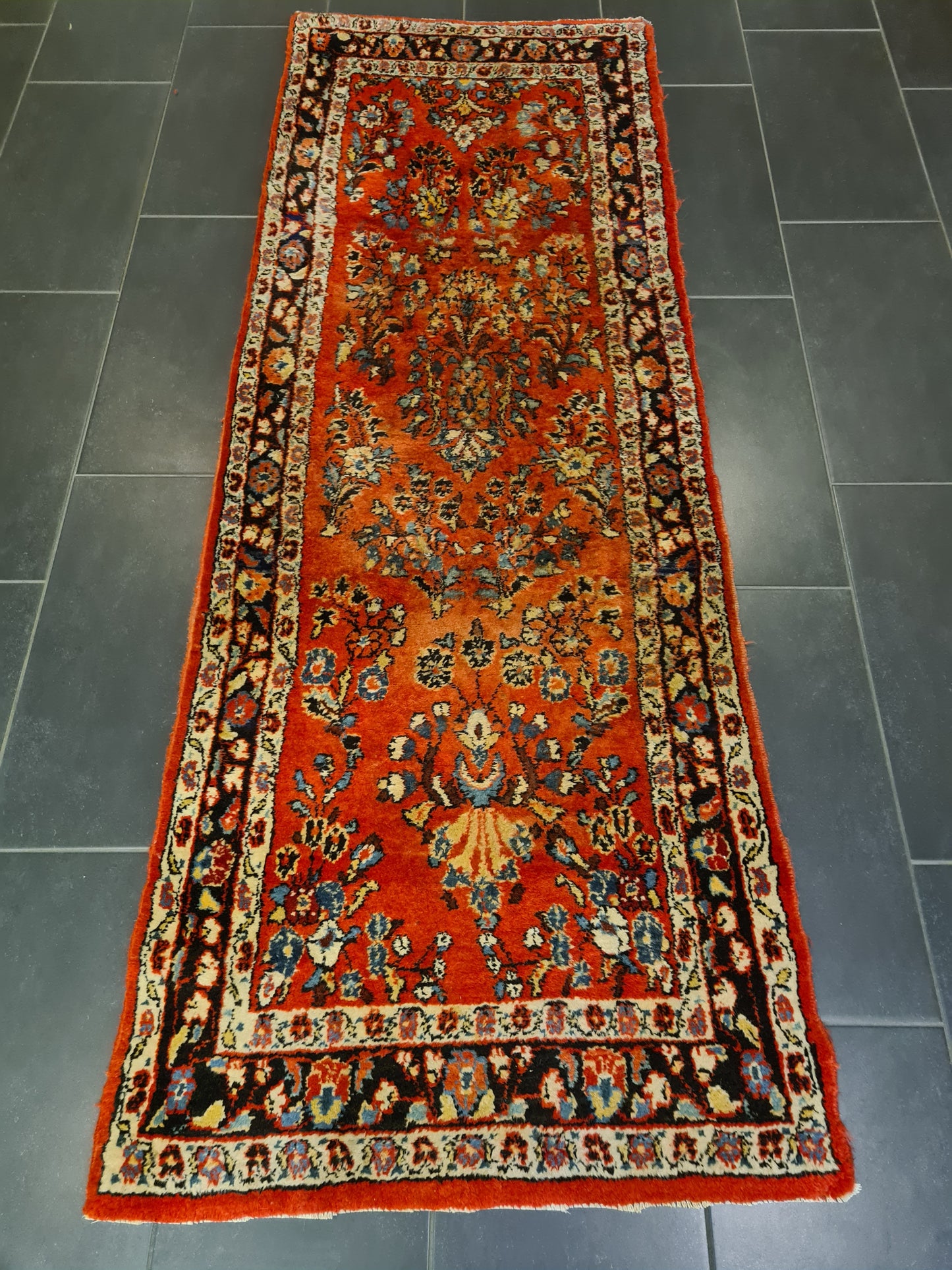 Perserteppich Orientteppich Handgeknüpfter Teppich Sarough Läufer 222x82cm