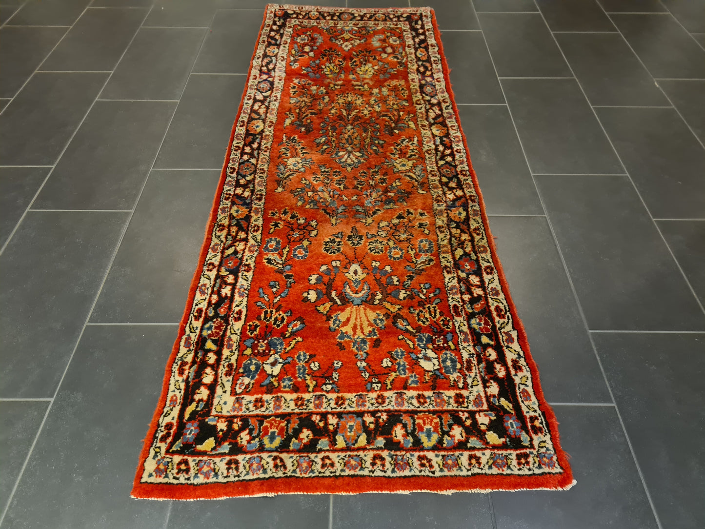 Perserteppich Orientteppich Handgeknüpfter Teppich Sarough Läufer 222x82cm