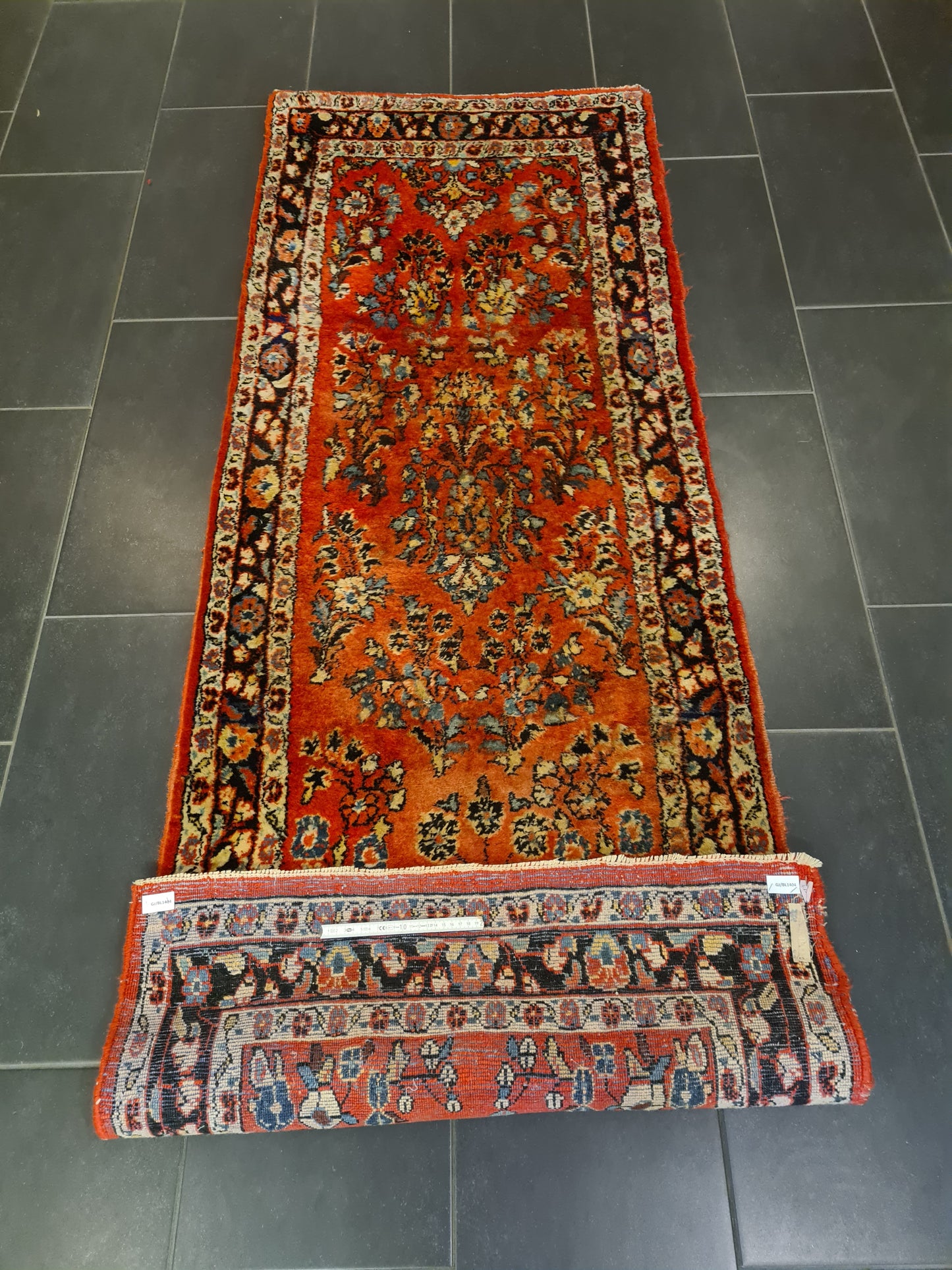 Perserteppich Orientteppich Handgeknüpfter Teppich Sarough Läufer 222x82cm