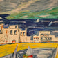 Ölgemälde Europäische Schule 20. Jhrd. Hafenszene 131x91 cm