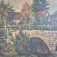 Ölgemälde Steinbrücke Europäische Schule 20. Jhrd. 52x45 cm