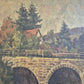 Ölgemälde Steinbrücke Europäische Schule 20. Jhrd. 52x45 cm