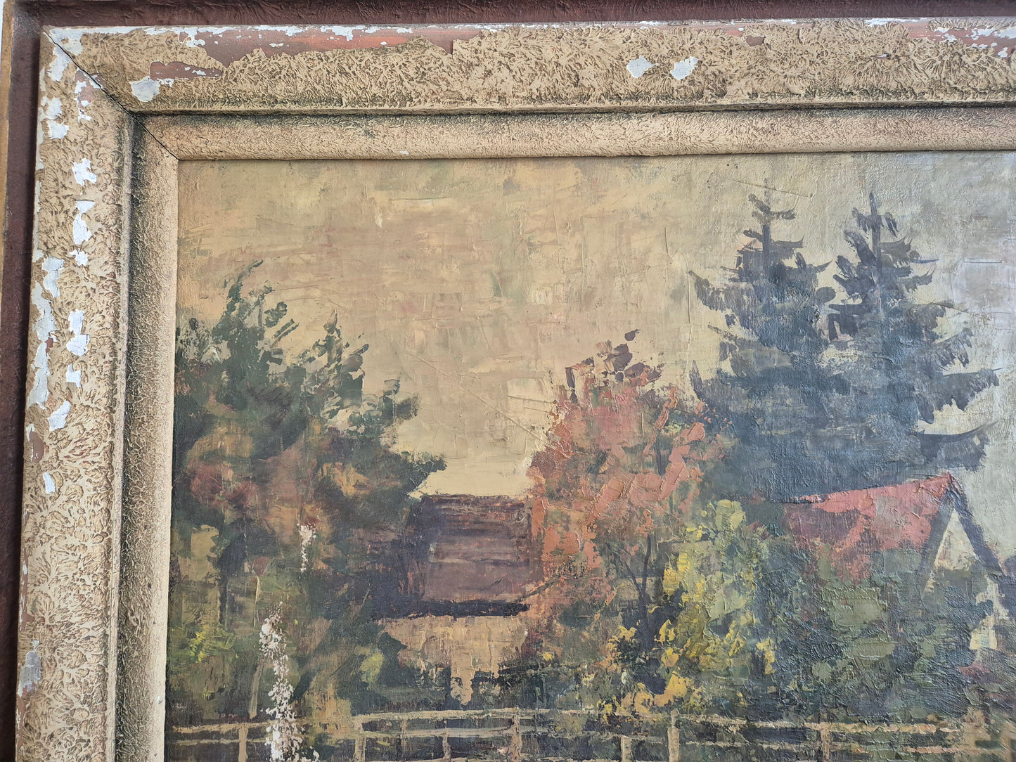 Ölgemälde Steinbrücke Europäische Schule 20. Jhrd. 52x45 cm