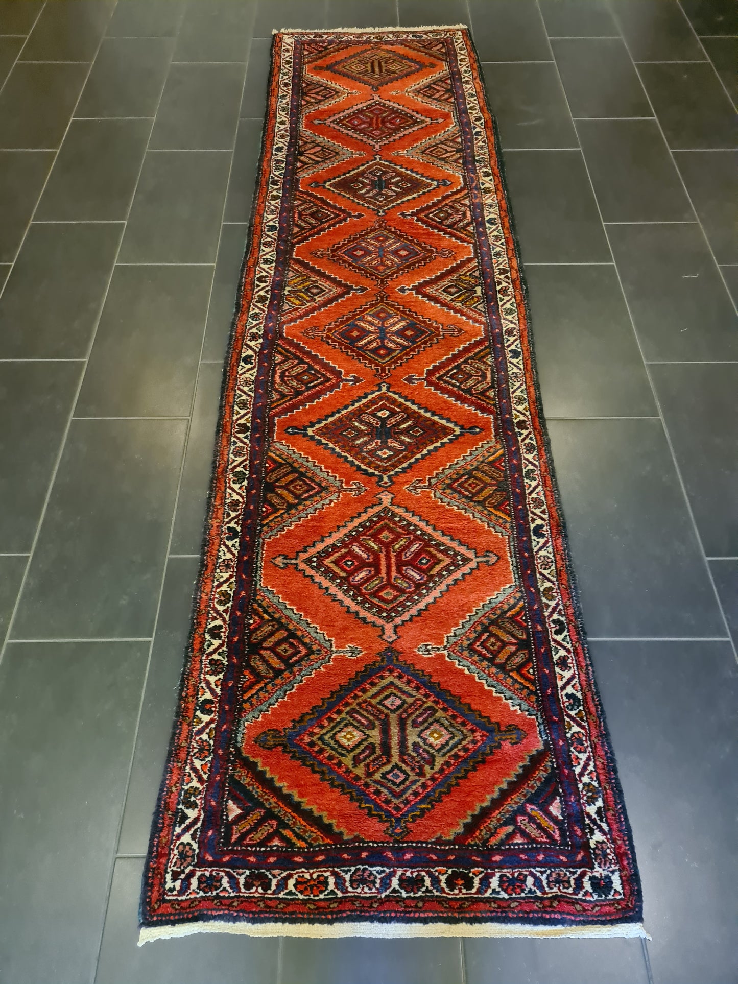 Perserteppich Orientteppich Handgeknüpfter Teppich Malaya Läufer 317x83cm