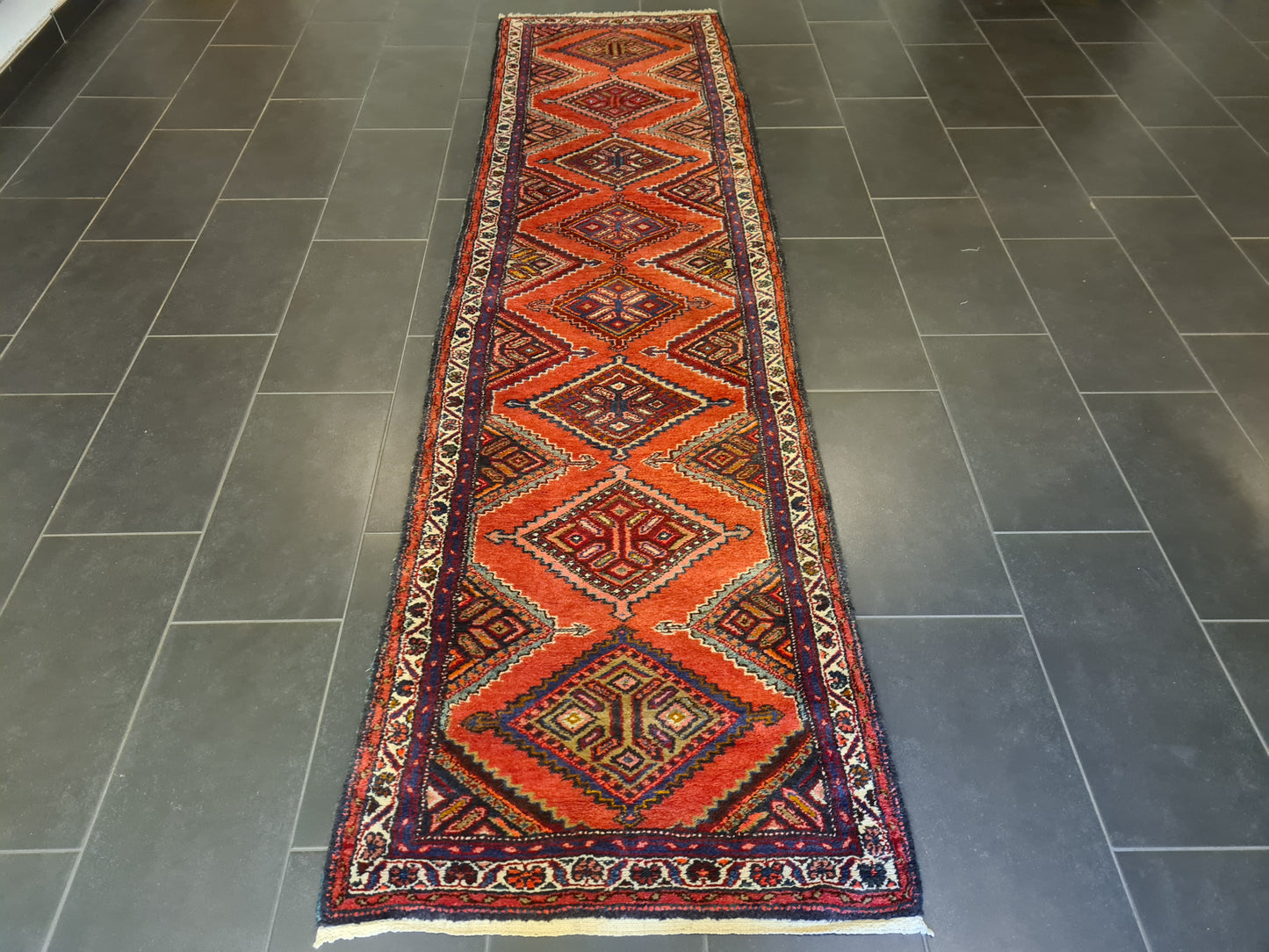 Perserteppich Orientteppich Handgeknüpfter Teppich Malaya Läufer 317x83cm