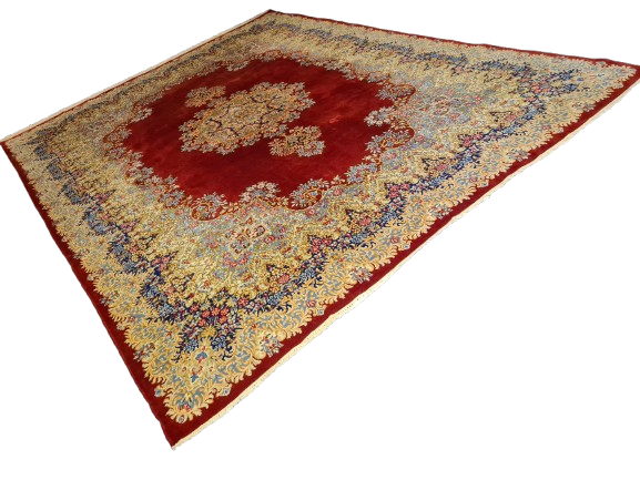 Perserteppich Orientteppich Handgeknüpfter Teppich Kirman Laver fein 380x305cm