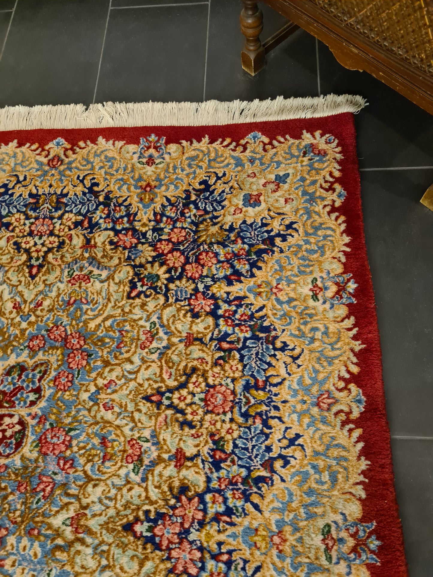 Perserteppich Orientteppich Handgeknüpfter Teppich Kirman Laver fein 380x305cm