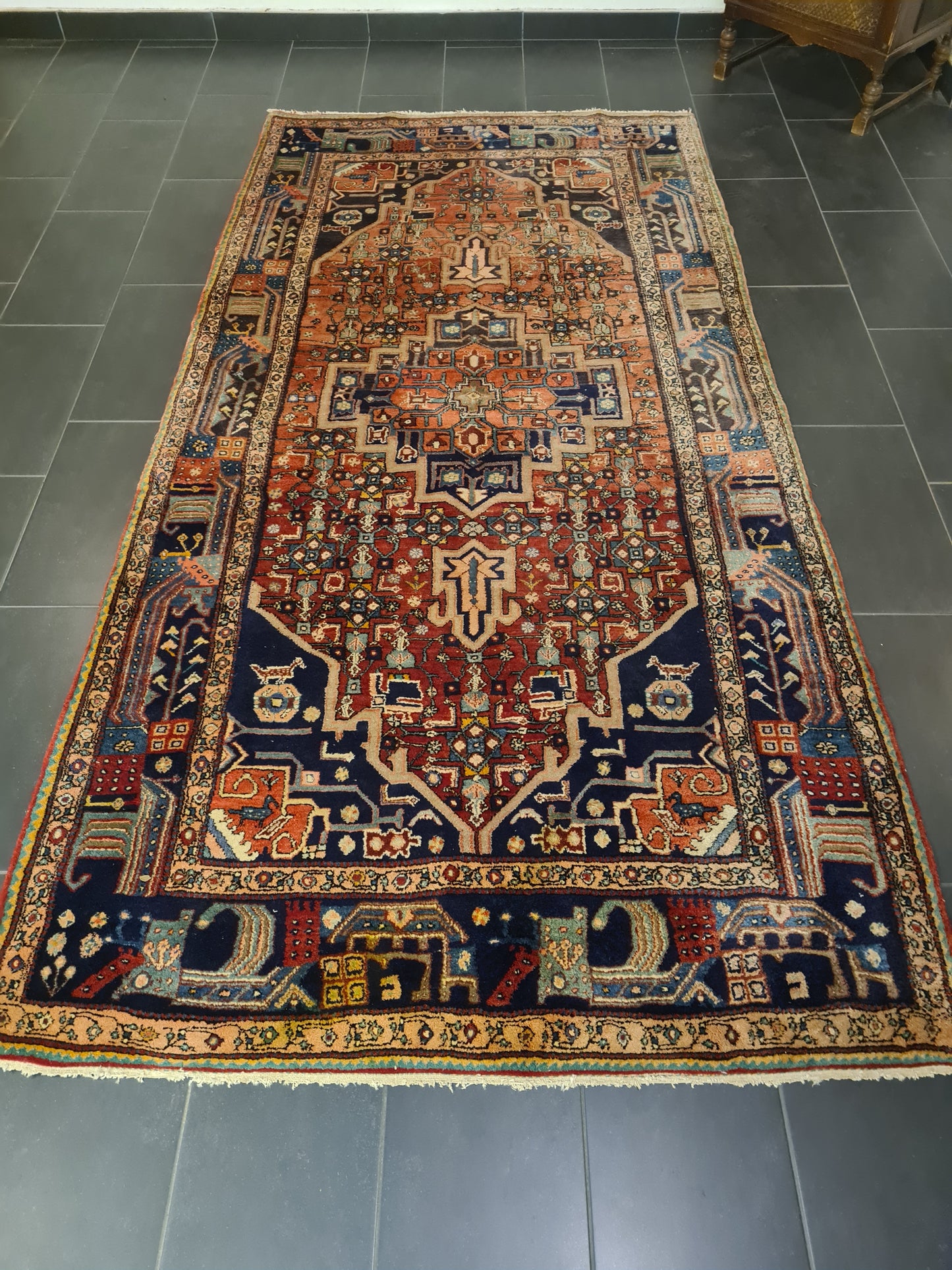 Perserteppich Orientteppich Handgeknüpfter Teppich Malaya antik 318x162cm