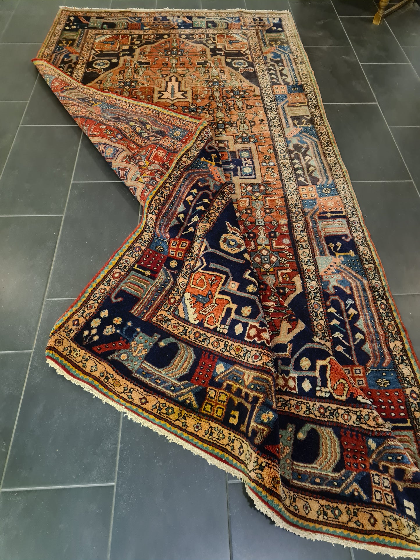 Perserteppich Orientteppich Handgeknüpfter Teppich Malaya antik 318x162cm