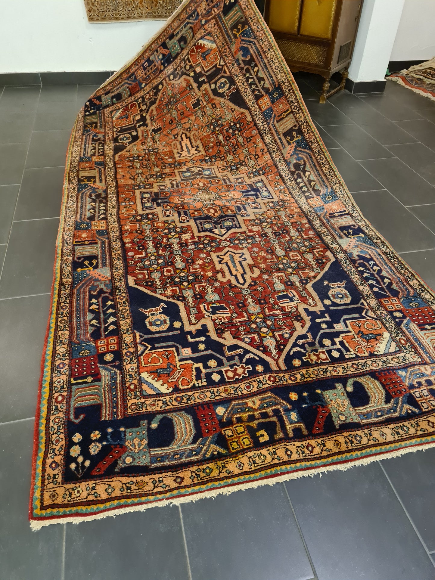 Perserteppich Orientteppich Handgeknüpfter Teppich Malaya antik 318x162cm