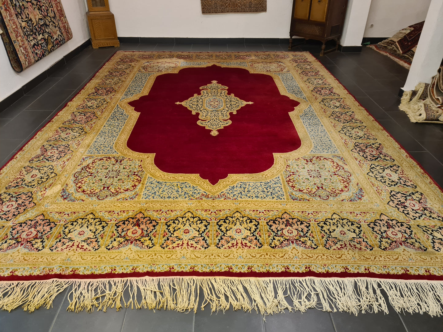 Perserteppich Orientteppich Handgeknüpfter Teppich Kirman Royal 436x308cm