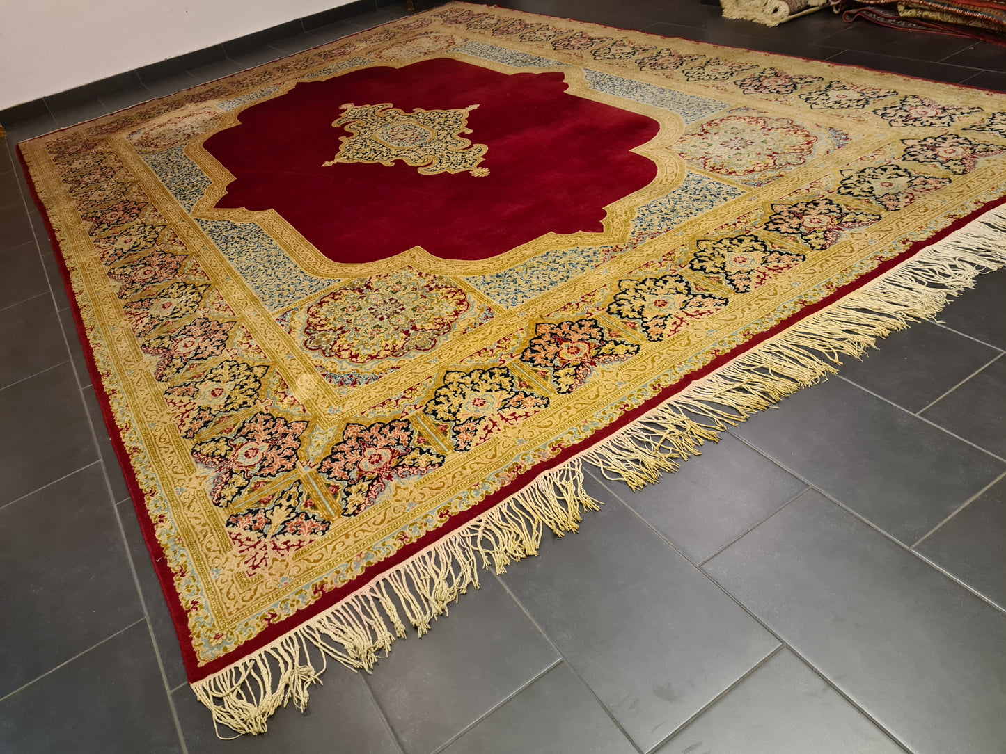 Perserteppich Orientteppich Handgeknüpfter Teppich Kirman Royal 436x308cm