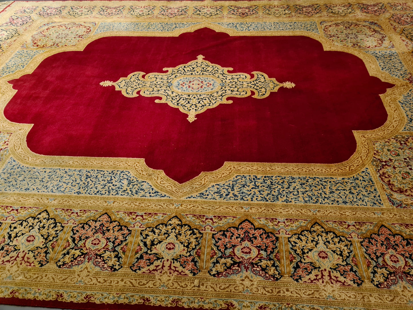 Perserteppich Orientteppich Handgeknüpfter Teppich Kirman Royal 436x308cm