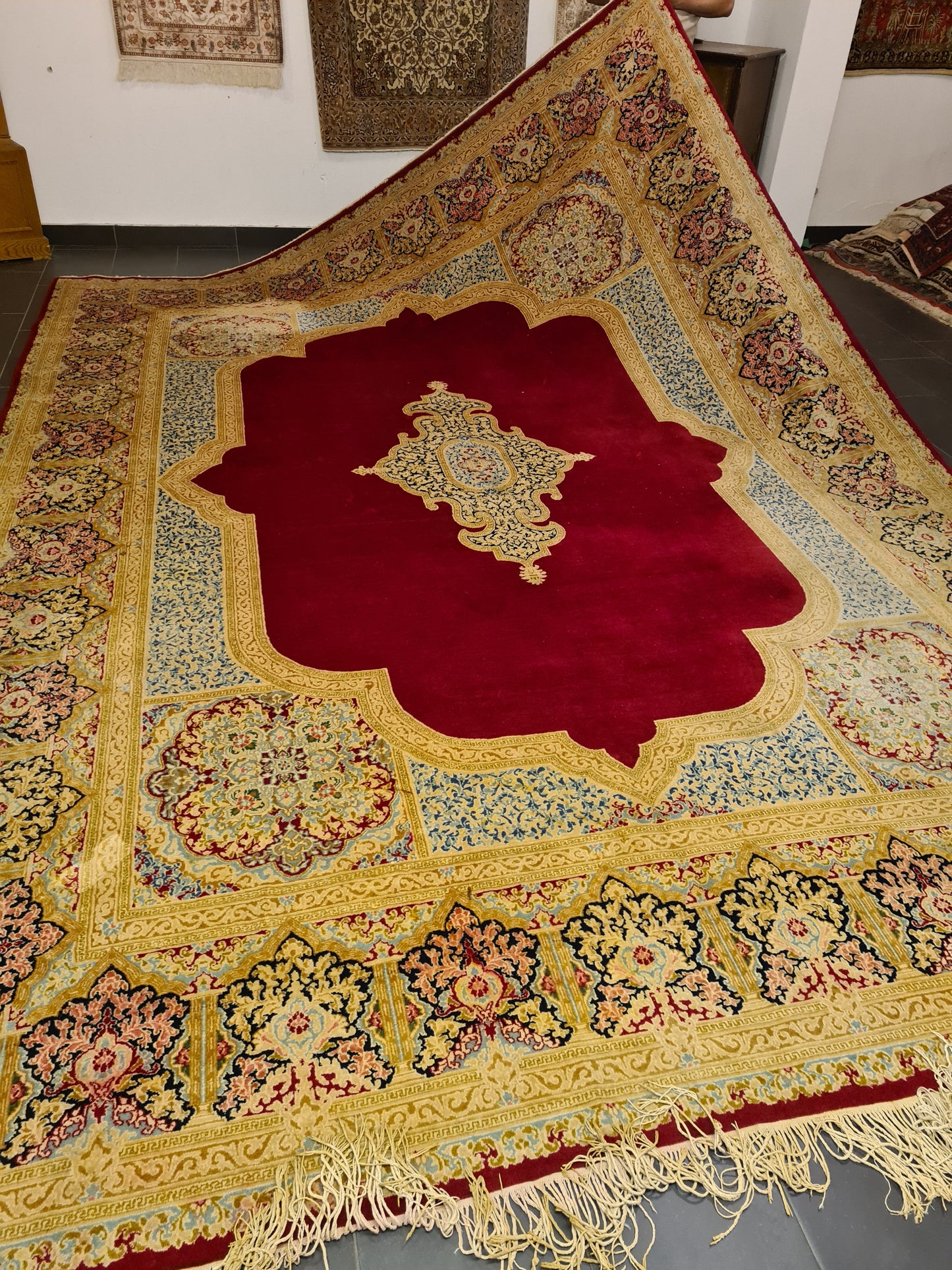 Perserteppich Orientteppich Handgeknüpfter Teppich Kirman Royal 436x308cm