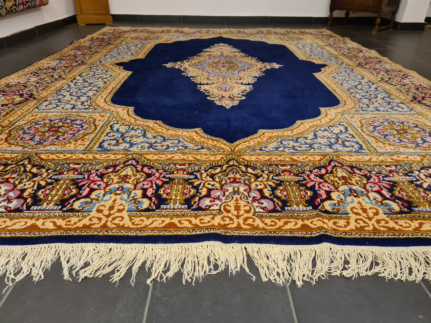 Perserteppich Orientteppich Handgeknüpfter Teppich Kirman Royal 375x275cm