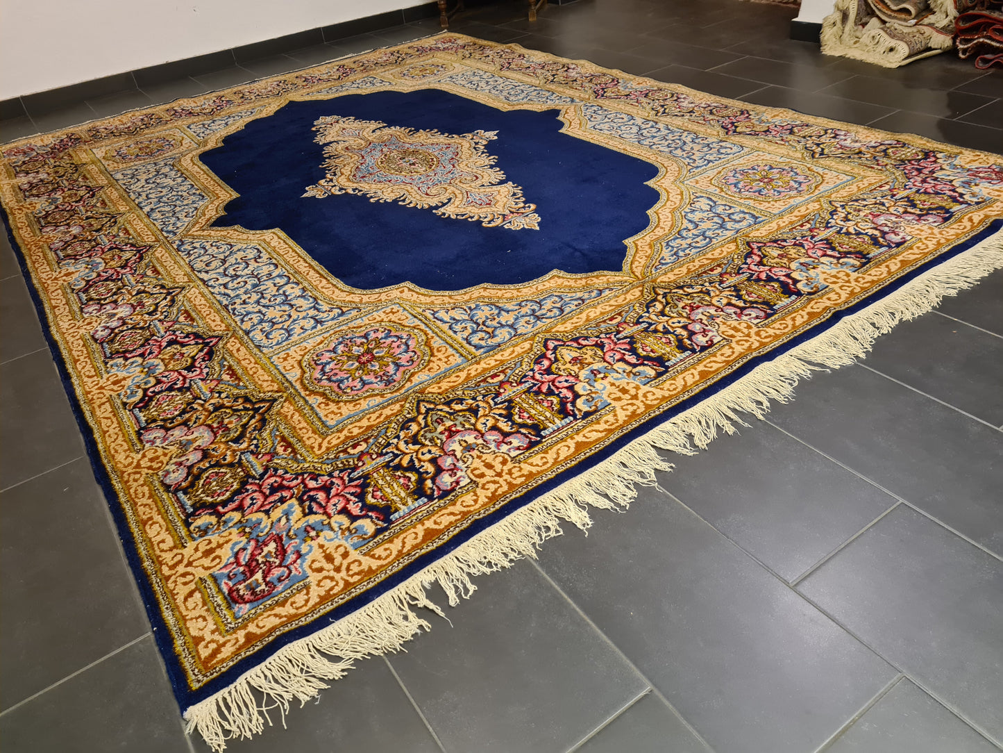 Perserteppich Orientteppich Handgeknüpfter Teppich Kirman Royal 375x275cm