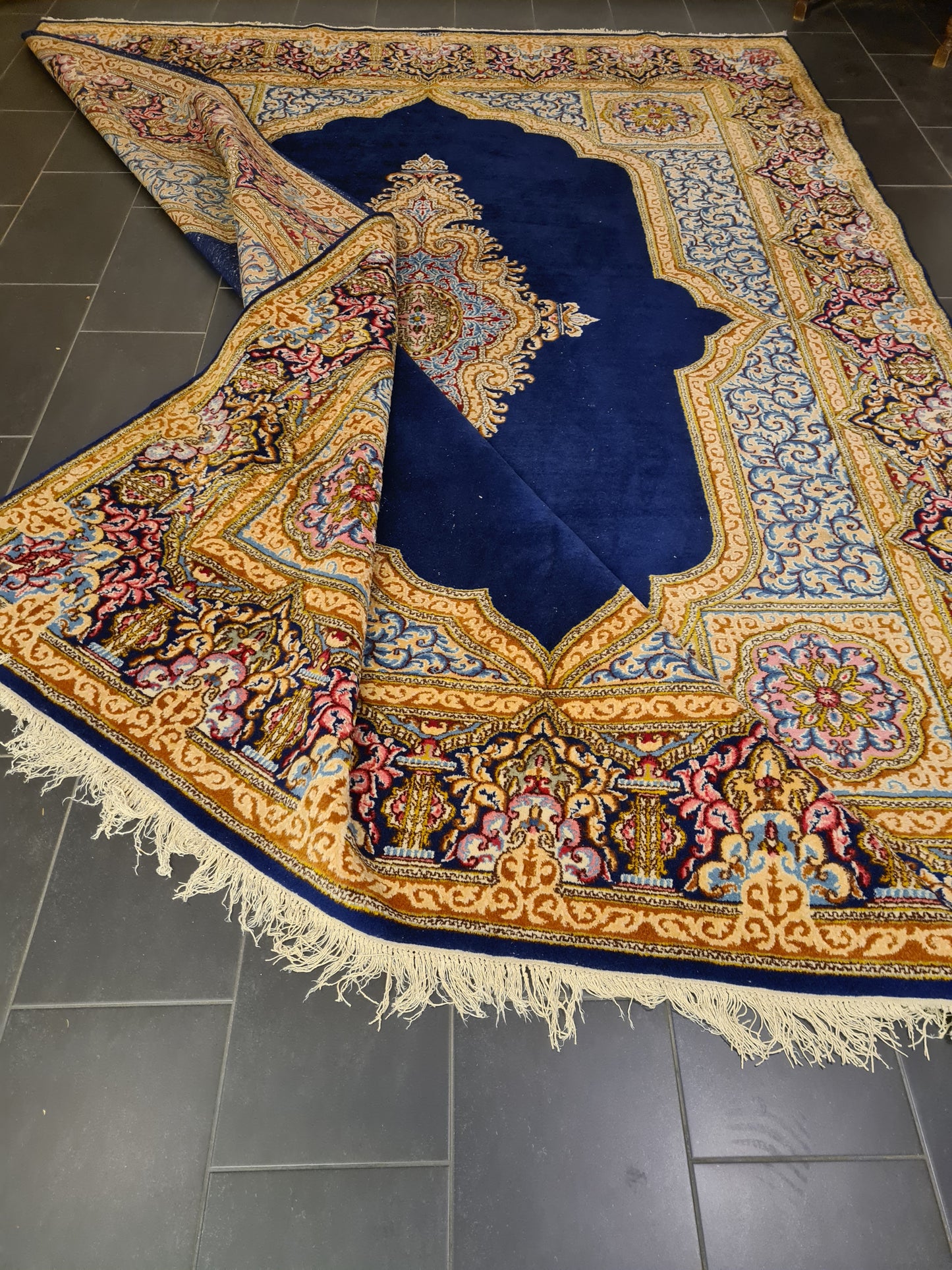 Perserteppich Orientteppich Handgeknüpfter Teppich Kirman Royal 375x275cm